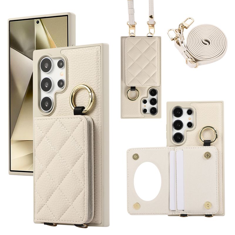 Suitable For Samsung S25 Ultra Crossbody Mobile Phone Case Card Insertion S24 S25 Edge Small Card Holder Protective Cover_voghion.com
