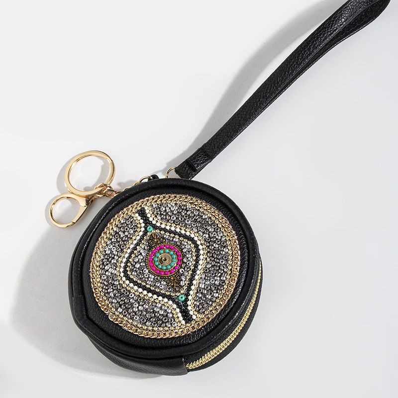 Coin Wallet Key Bag Bohemian Style Rice Beads Shell Flowers Exquisite Pu_voghion.com