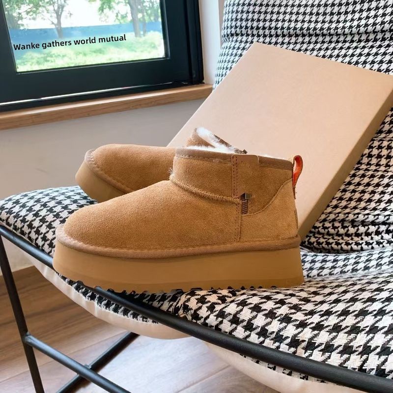 Z Rain Same Style Slip-On Snow Thick Sole Fleece Lined Thickened Cotton Shoes Winter New Wool Boots Custom Model_voghion.com