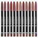 Lip Liner 12 Color Lip Liner Set Matte Nude Lipstick Non Marking Hook Pen Makeup_voghion.com