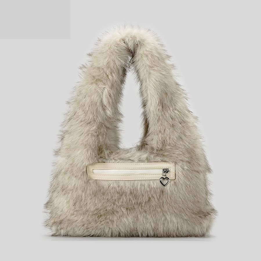 Women's Bags Niche Design Fur Underarm Bag Cute Plush Handbag Autumn And Winter New Fashion Shoulder Bag For Women_voghion.com