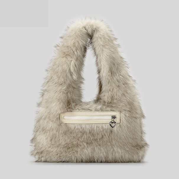 Women's Bags Niche Design Fur Underarm Bag Cute Plush Handbag Autumn And Winter New Fashion Shoulder Bag For Women_voghion.com
