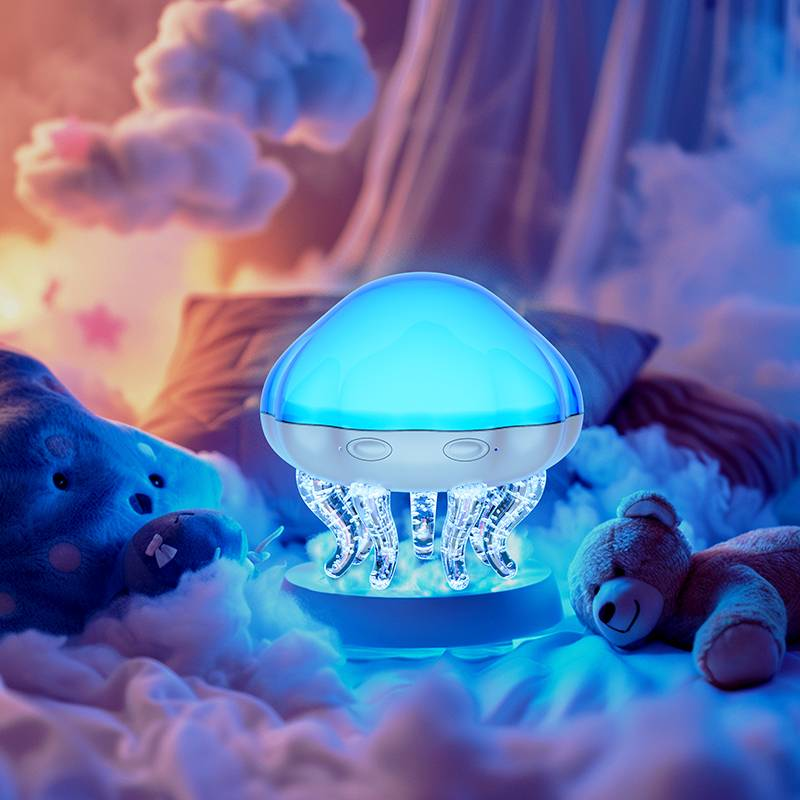 Jellyfish Projection Lamp - Dual Function- Projector And Night Light, USB Powered, Remote Control & Timer, Bluetooth Speaker - With White Noise_voghion.com