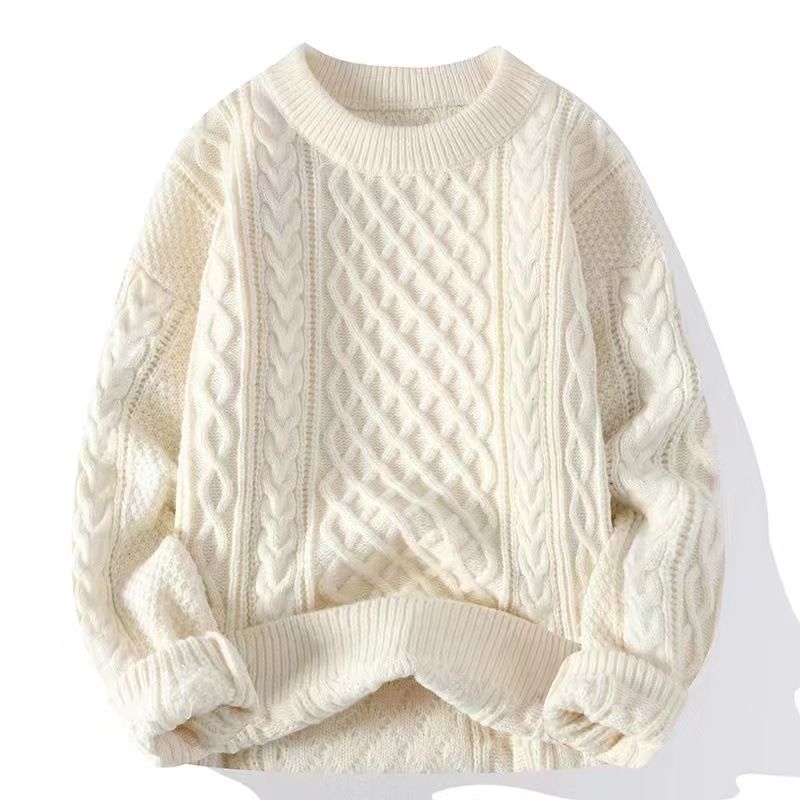 Pull en maille oversize, taille européenne, best-seller, pour homme et femme, automne/hiver, col rond et col roulé, doublure polaire, coloris uni, idéal à superposer._voghion.com