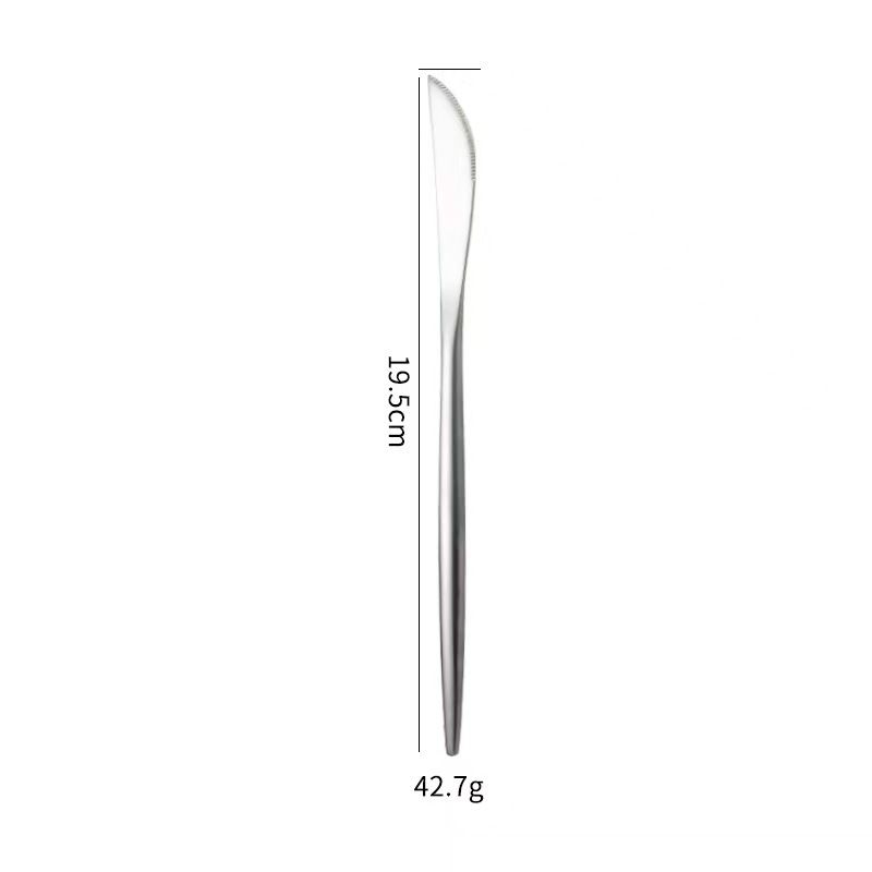 Set di posate in acciaio inossidabile 304 - Coltello, forchetta e cucchiaio con manico rotondo per bistecca, ristorante e sala da pranzo a casa_voghion.com
