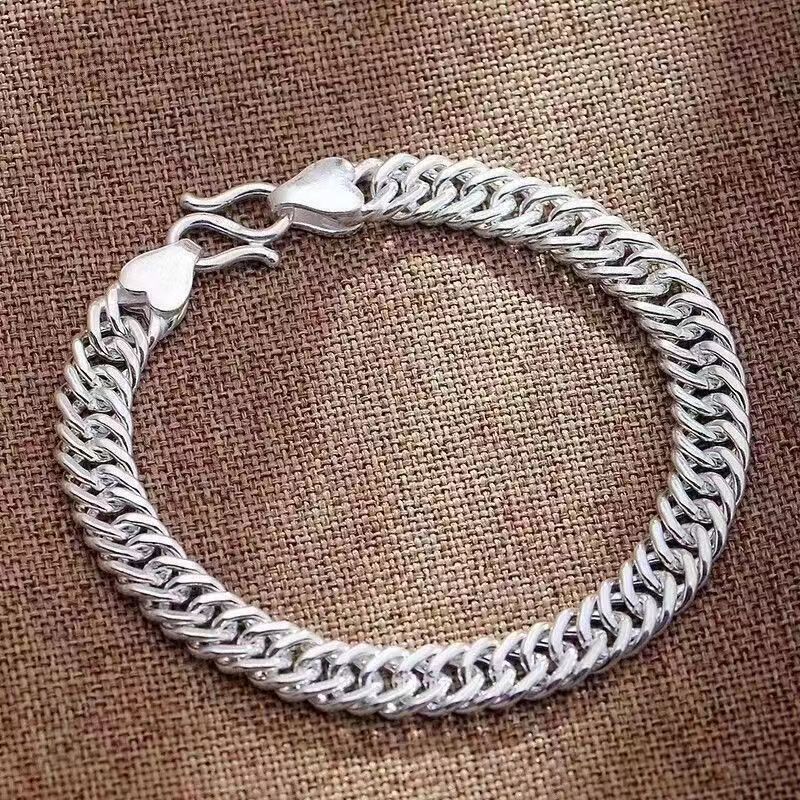 Bracciale da uomo placcato argento con frusta audace, stile semplice, intrecciato, alla moda, hip-hop, leggero, di lusso_voghion.com
