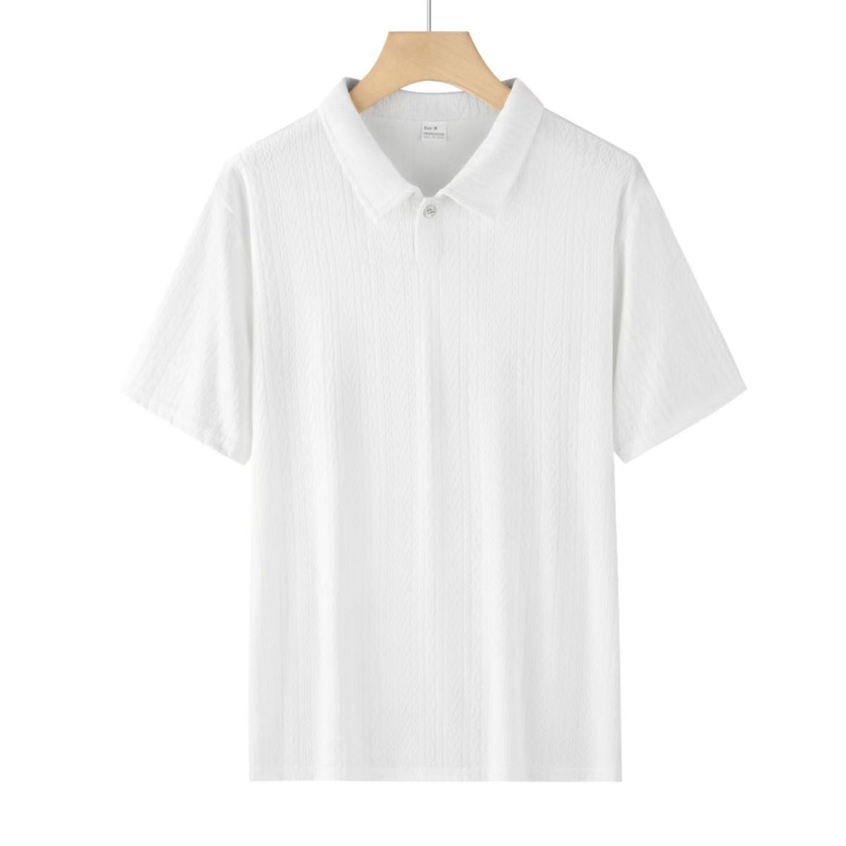 Herrenbekleidung Sommer Jacquard Brokat Ammoniak Nahtlos Cool Kurzarm Herren T-Shirt Lässig Einfarbig Revers High-End Poloshirt_voghion.com