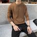 Men’s Semi-Turtleneck Sweater – Minimalist Knit Pullover, Soft Cotton-Blend Jumper (S-4XL, Neutral Tones, Autumn/Winter Essential)_voghion.com