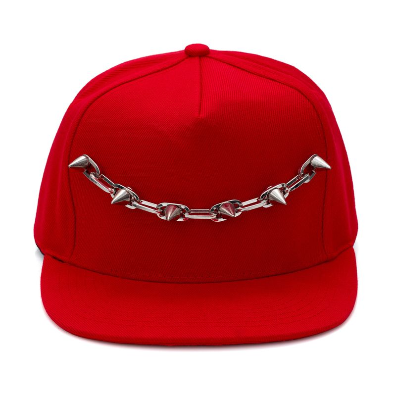 Hip Hop Nietenkette Baseballmütze mit flacher Krempe Neue Unisex-Nische Nicht-Mainstream-Sonnenschutz_voghion.com