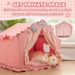 Indoor Dog House With Frame, Cute Dog Tent Bed With Cover Cave, Breathable, Washable, And Foldable House, Suitable_voghion.com
