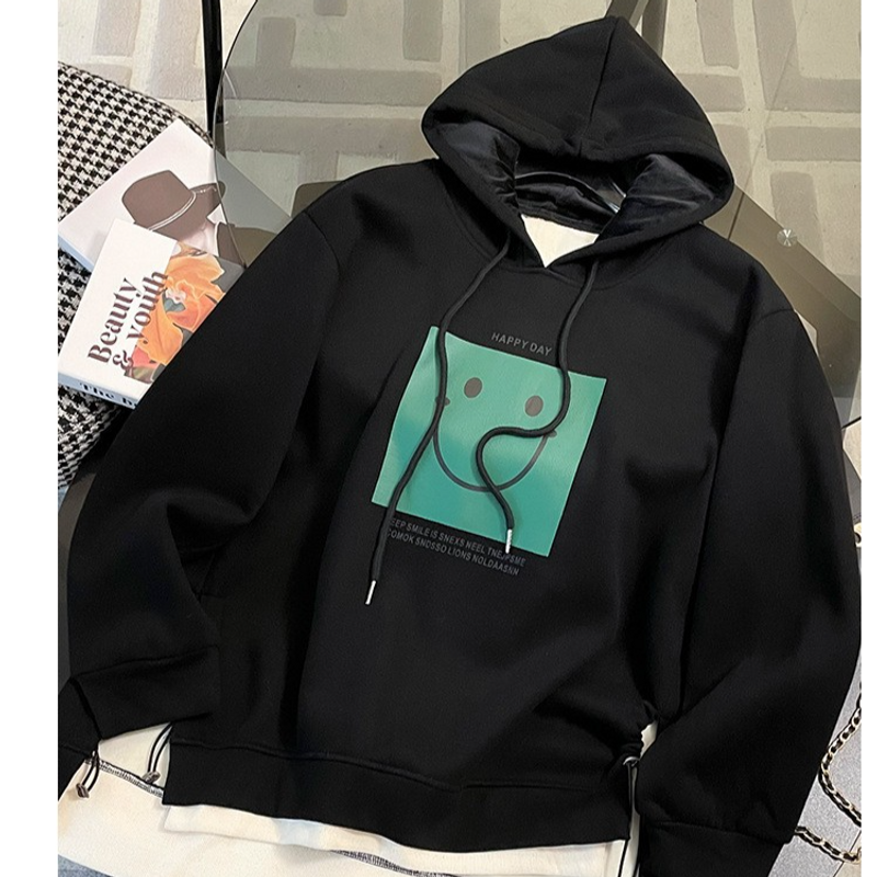 Sweat-shirt à capuche deux pièces pour femme, nouvelle marque tendance, design décontracté, veste chaude ample, automne et hiver_voghion.com