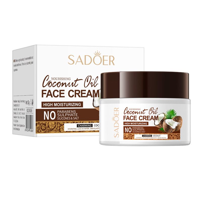 Crema idratante nutriente all'olio di cocco SADOER, idratante e ringiovanente_voghion.com