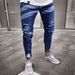 Neue, abgenutzte Jeans-Leggings für europäische und amerikanische Männer mit modischen Lackreißverschlüssen und personalisierten Slimming-Jeans_voghion.com