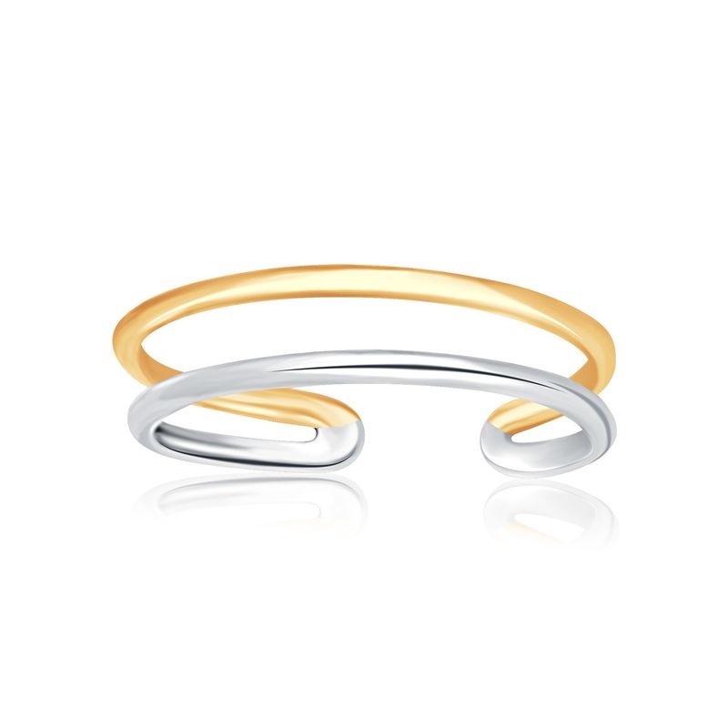 14k Two-Tone Gold Toe Ring with a Fancy Open Wire Style_voghion.com