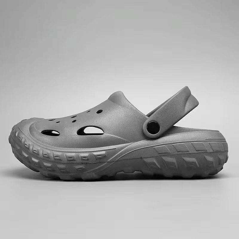 Men's Summer New Style Outwear Fashion Casual Thick Sole Elevated Beach Durable Wrap Head Slippers with Shit Feeg_voghion.com