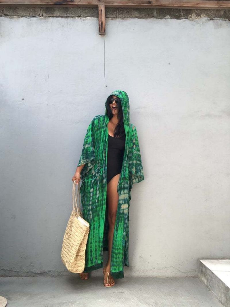 Damen-Sonnenschutz-Strickjacke mit Kapuze, langärmelig, langärmelig, Strandurlaub, Badeanzug, Mantelbezug_voghion.com
