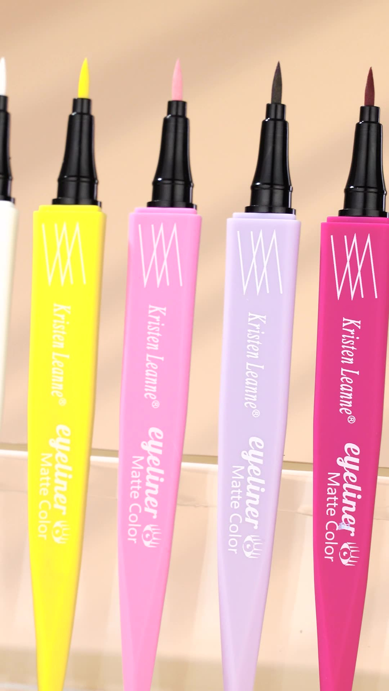 "3PCS" Pennello per matita ultra fine con nucleo in tecnologia nera, eyeliner colorato opaco ad asciugatura rapida_voghion.com