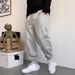 Spring And Autumn Pants Men's Trendy High Street Gray Cuff Loose Sports Pants Sweatpants Men's Casual Trousers_voghion.com