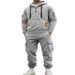 2026 Hochwertige modische Trainingsanzüge für Jugendliche/Herren mit Kapuzenpullover + Jogginghose zum Schnüren, mehrere Taschen, Beflockung, dicke zweiteilige Freizeitsportanzüge_voghion.com