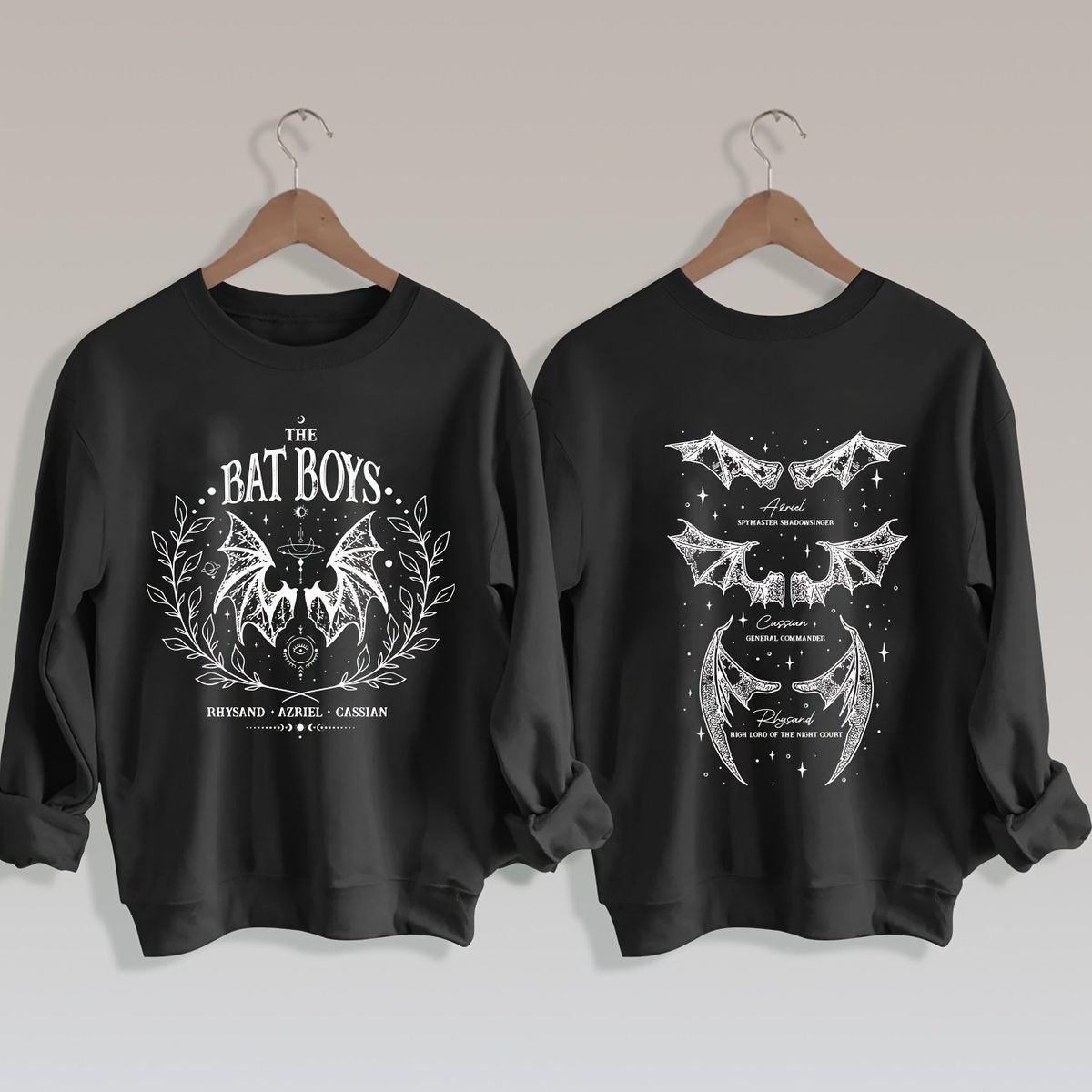 Felpa con stampa ali, casual, a maniche lunghe, girocollo, autunno inverno, da donna, nera_voghion.com