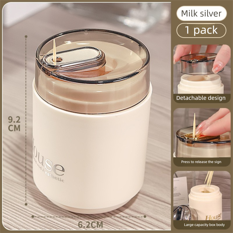 Touch-Free Toothpick Dispenser - Hygienic Stainless Steel Auto-Dispensing Holder For Kitchen, 2-Pack CE_voghion.com