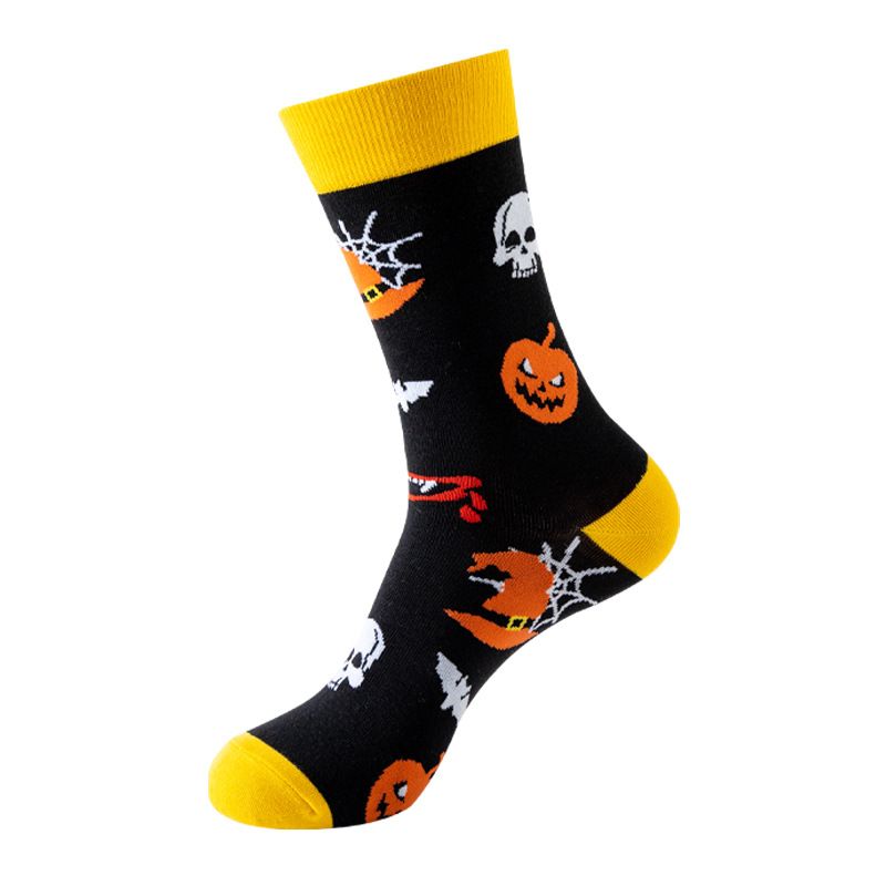 Unisex Halloween sock trend tube women's socks Skull vampire pumpkin bat funny socks men's fashion socks_voghion.com