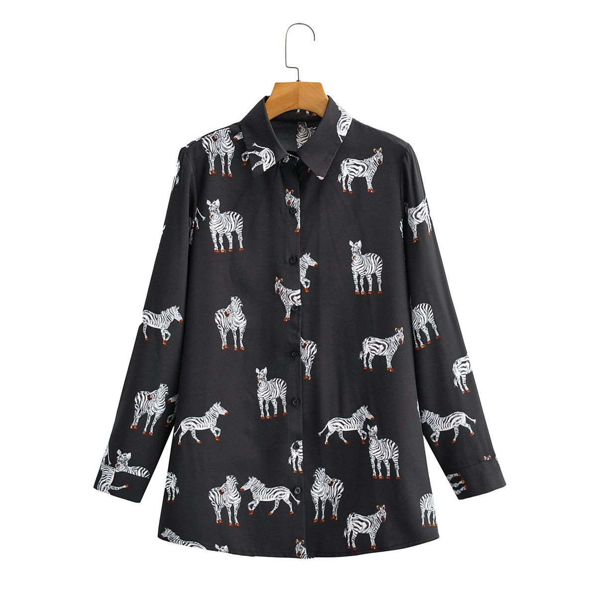 Verve 2025 Damen-Langarmshirt mit Zebra-Print, 21006_voghion.com