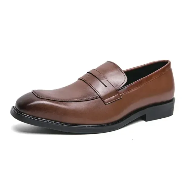 Mode Penny Slip On Loafers Leder Männer Einfache Spitzschuh Kleid Business Anzug Casual Party Hochzeit Schuhe Für Man2024_voghion.com