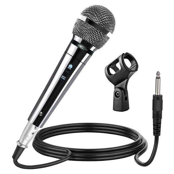 5 CORE Microphone Dynamic Vocal Handheld Mic Cardioid Unidirectional Microfono W On Off Switch + XLR Audio Cable For Singing Karaoke Public Speaking & Parties - PM 111 CH_voghion.com