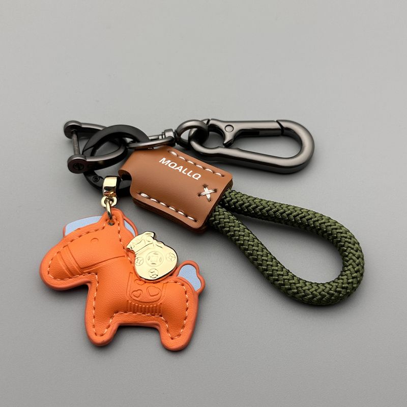 Chaveiro de couro de vaca feito à mão com pingente, personalidade simples e requintada, para casal, homens e mulheres, com corda_voghion.com