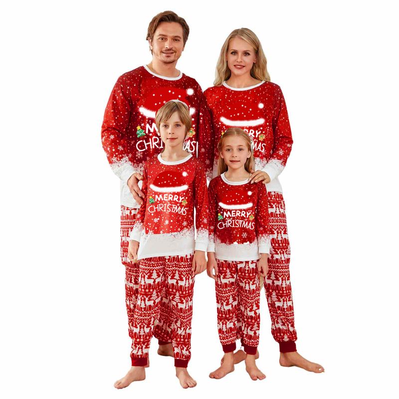 Christmas family outfit Long sleeve suit Christmas homestay pajamas Christmas baby boys girls women men dog_voghion.com