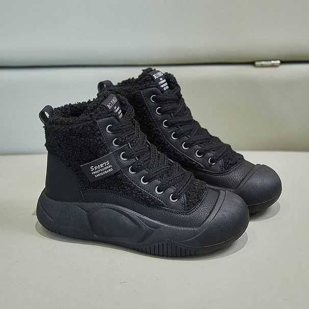 Neue Damenschuhe im koreanischen Stil mit dicken Sohlen und zusätzlichem Fleece für den Winter_voghion.com