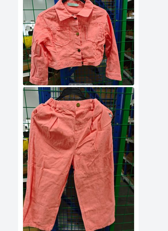 Toddler Girls Clothing Spring And Autumn New Style Suit Middle And Large Children's Fashionable Denim Jacket And Wide Leg Pants Two Piece Suit_voghion.com