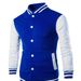 Plus Size Men's Fashion Casual Stand Collar Patchwork Knitted Baseball Jacket Sweatshirt Trendy Men_voghion.com