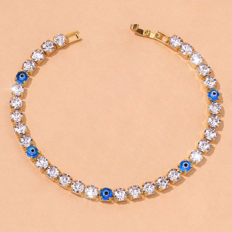 shiny wild devil eye Anklet evil eye simple rhinestone Anklet Anklet_voghion.com