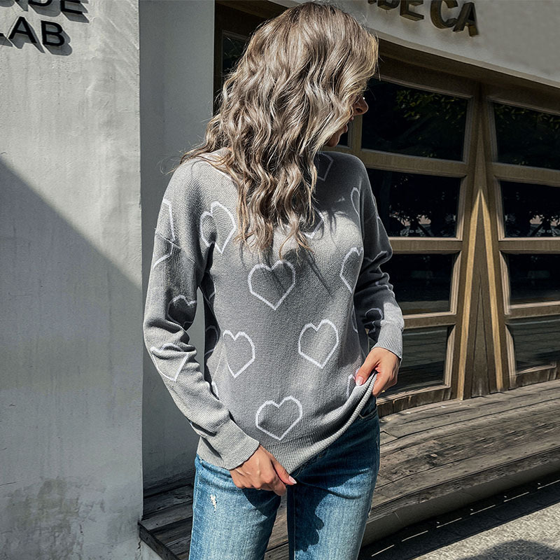 Damenbekleidung Herbst und Winter langärmeliger, lockerer Damenpullover_voghion.com