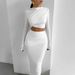 Women's 2-Piece Outfit 2024 Fall Winter Fashion Crop Top & High Waist Skirt Set Casual Elegant Office Wear_voghion.com