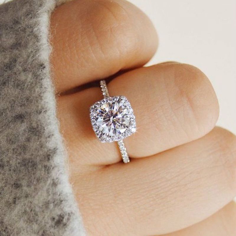 Valentinstag Geschenk Schmuck Mode Engagement Damen Diamant-besetzter Zirkon Ring_voghion.com