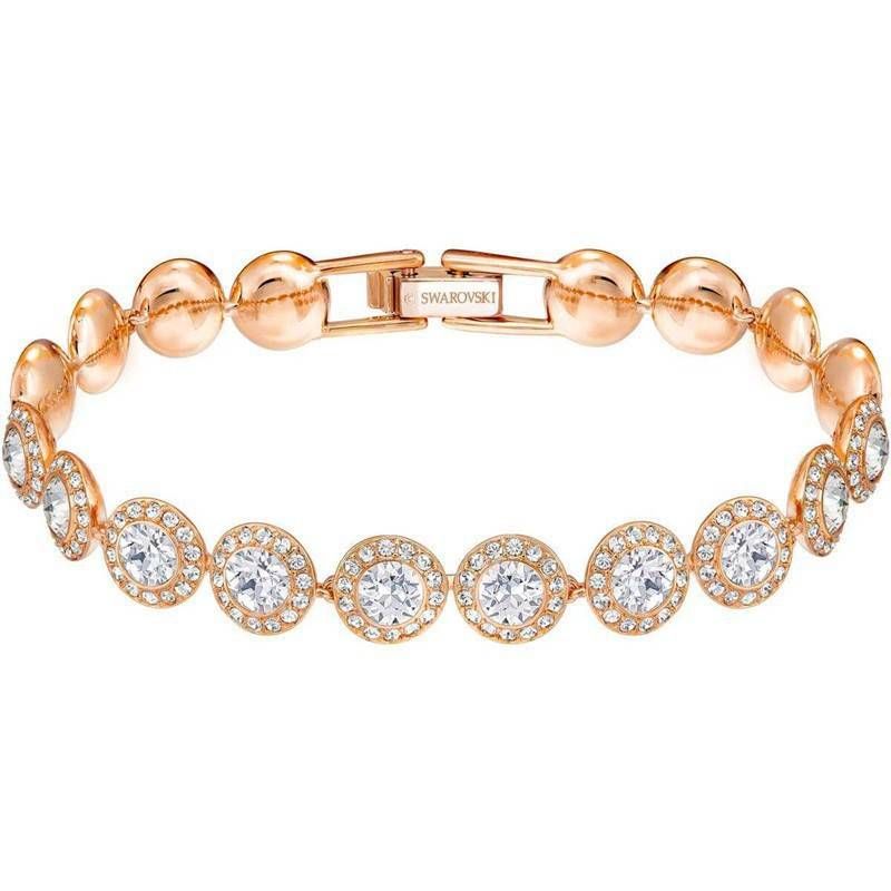 Bracciale con chiusura a torsione in oro rosa di alta qualità con diamanti pieni, 1 pezzo, braccialetto di cristallo da donna_voghion.com