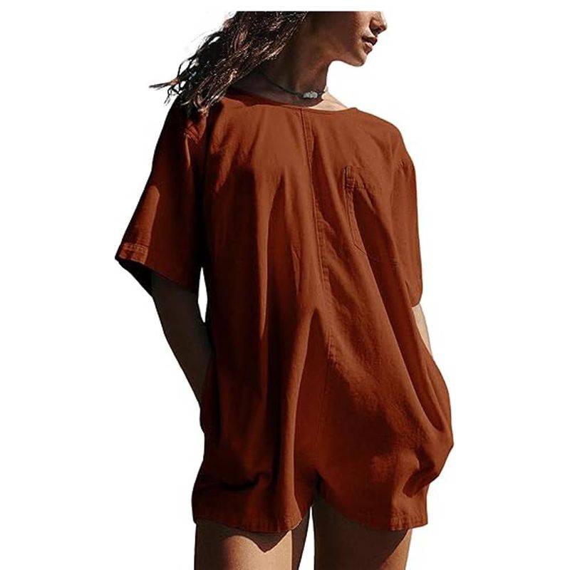 Tuta da allenamento casual oversize da donna, con t-shirt e tasche_voghion.com
