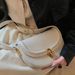 Damentaschen Modische, einfache, vielseitige, beliebte Retro-Damen-Satteltasche mit einfarbigem Acrylbogen, Schultertasche_voghion.com