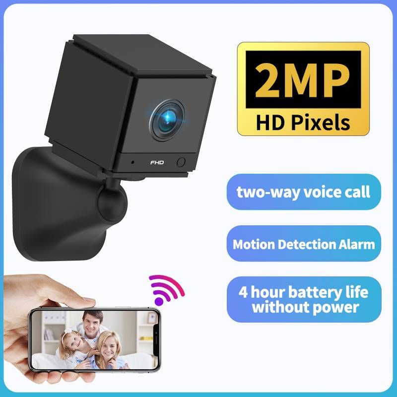 Micro caméra de surveillance, caméra de sécurité Wi-Fi sans fil 2,4 GHz, vision nocturne 1080p, détection de mouvement, appels vocaux bidirectionnels_voghion.com