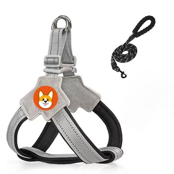 Saddle Style Pet Chest Harness Breathable Reflective Dog Leash_voghion.com