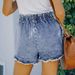 elastik elastik bel fırfırlı kadın kot şort_voghion.com