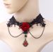 Vintage simple lace necklace safflower clavicle jewel pendant short choker collar collar with accessories for women_voghion.com