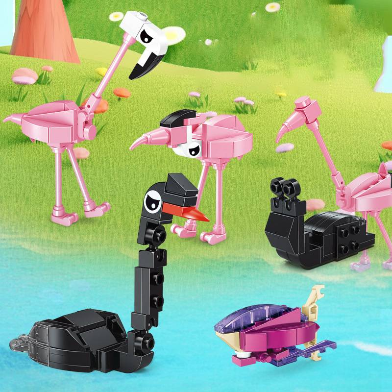 12 stücke Interessante und Spaß Cartoon Simulation Mini Vögel Serie Papageien Pinguine Eulen Bausteine Ziegel Weihnachten Spielzeug_voghion.com