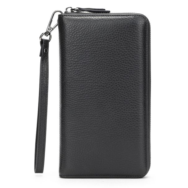 Herrentaschen Russische Herrenhandtasche aus erster Schicht Rindsleder Herren-Geldbörse aus echtem Leder, lange Brieftasche, multifunktionale High-End-Retro-Handtasche_voghion.com