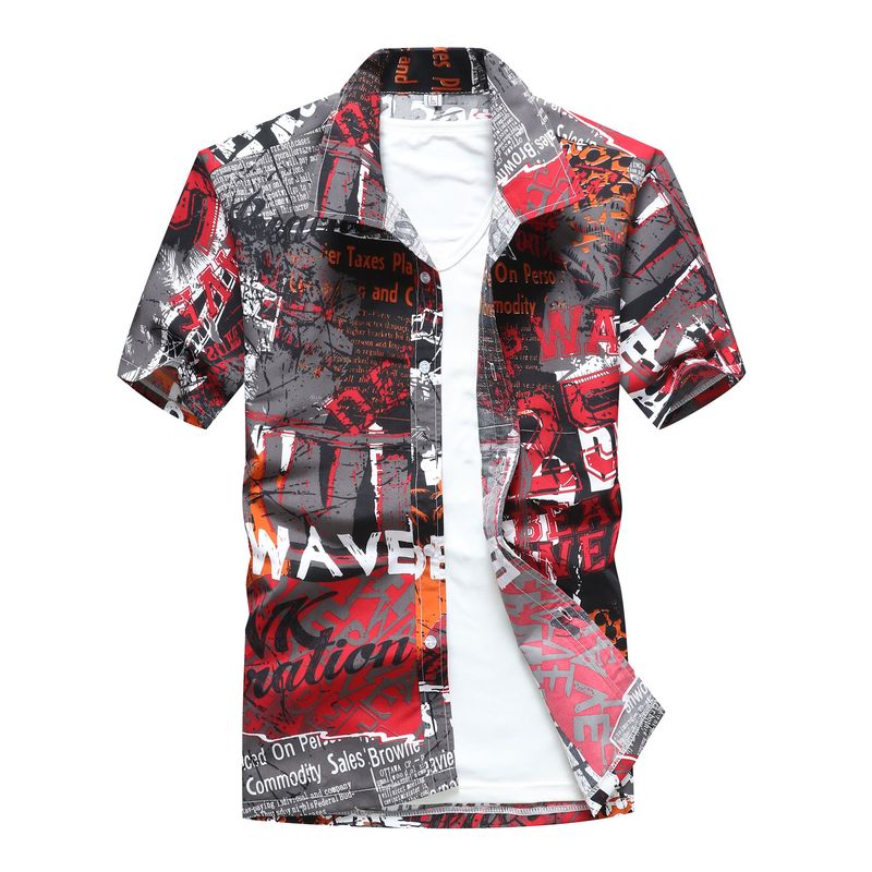 Chemise d'été à manches courtes pour homme, motif camouflage, grande taille, imprimé hawaïen, séchage rapide, idéale pour les vacances et les voyages_voghion.com