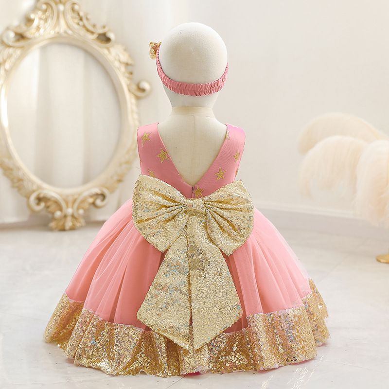 Ropa para niños Falda Vestido para niños Niña Vestido de boda de cumpleaños de bebé de un año Vestido_voghion.com