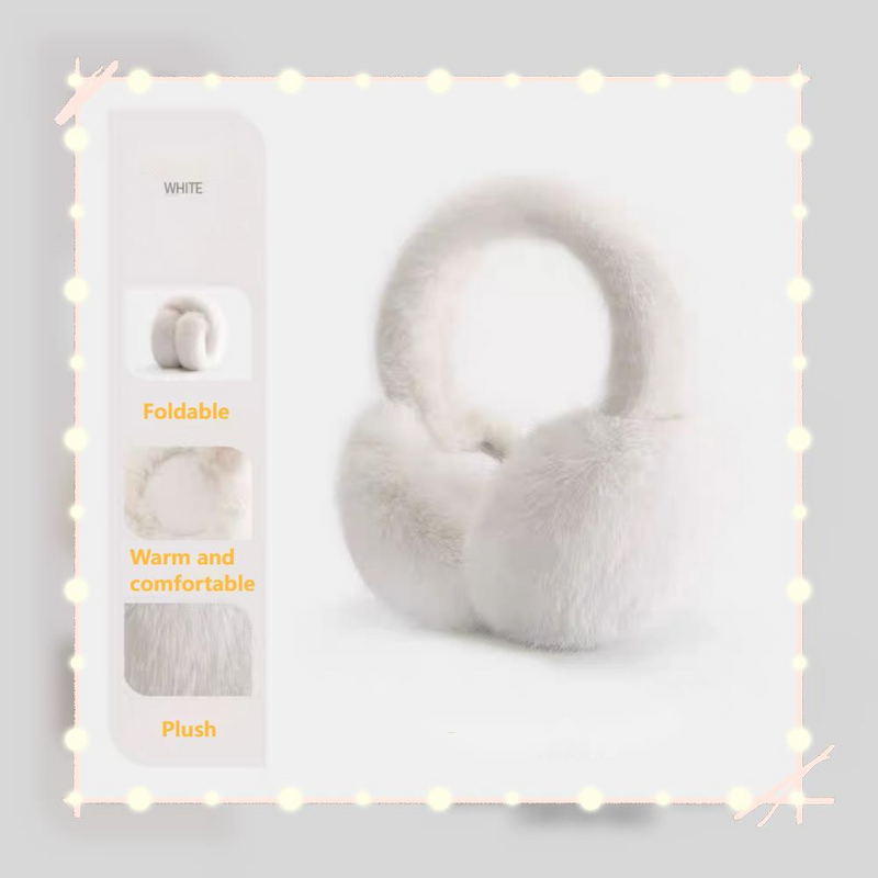 Cute winter plush earmuffs, warm and comfortable, high aesthetic value, windproof for cycling, good helper for outdoor cold resistance_voghion.com